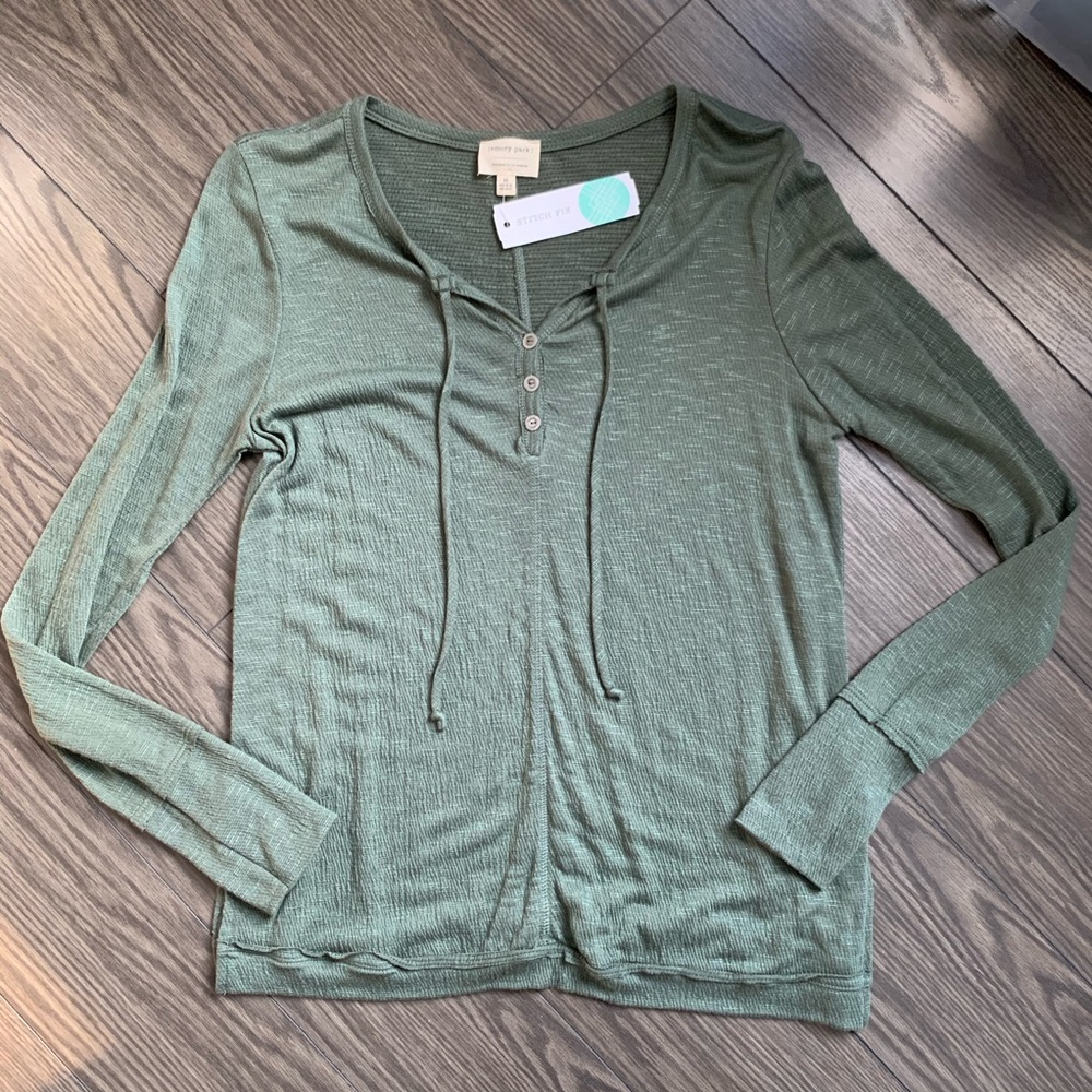 Emory Park | Seville Tie Front Knit Top | M
